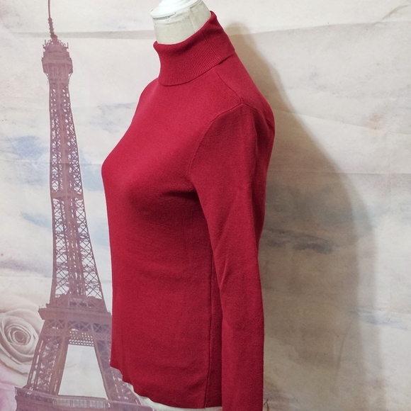 Chico's red turtleneck pullover sweater sz 1P (MP) - Picture 5 of 8
